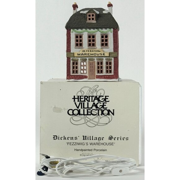 Dept 56 Heritage Village 1986 A Christmas Carol Fezziwigs Warehouse Lighted Chri - Picture 2 of 7